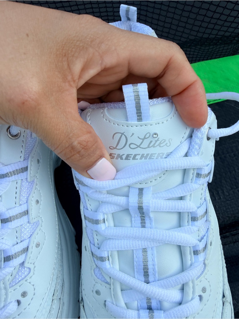 Skechers White D'Lites Women's Lace-Up Sneakers - Picture 7 of 8